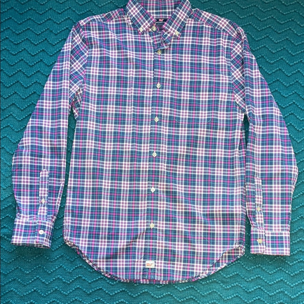 Men's Plaid Vineyard Vines Performance Button-Down Shirt